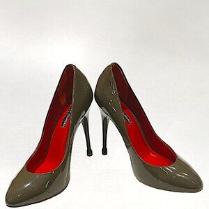 Charles Jourdan Elton Patent Leather Pumps in Taupe Size 8